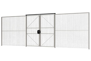 photo of unframed welded wire security partition
